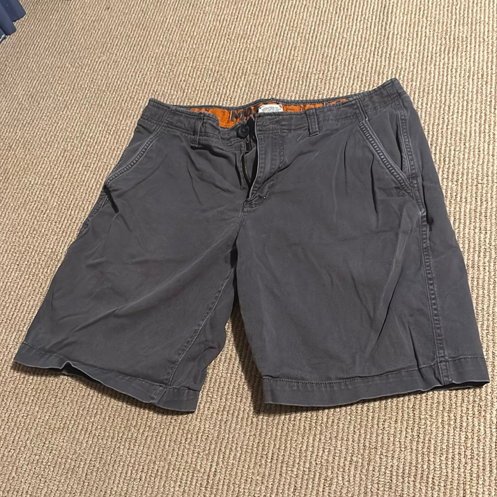 Flat front dark gray shorts